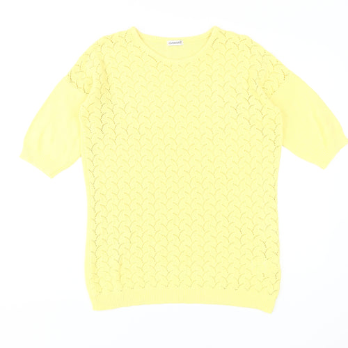 Damart Women's Yellow Knit Pullover Jumper, Size S