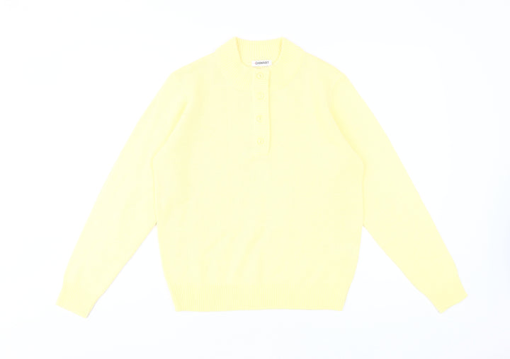 Damart Women's Yellow Henley Jumper - Size 10