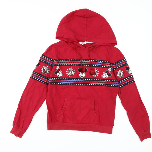Disney Women’s Red Pullover Hoodie, Size S, Christmas
