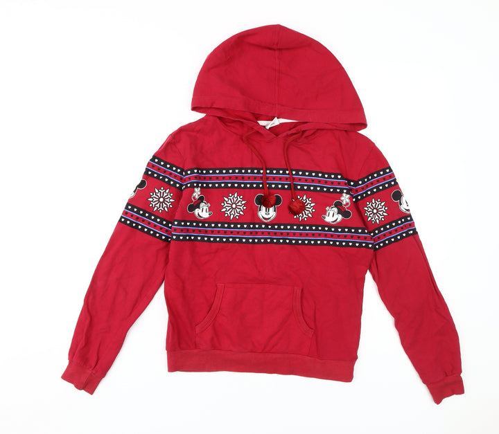 Disney Women’s Red Pullover Hoodie, Size S, Christmas