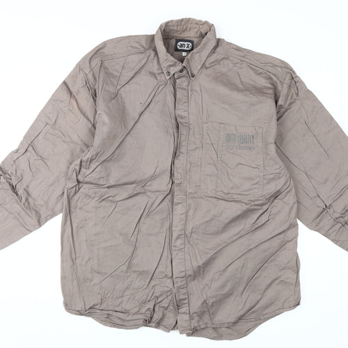 An-X Men's Beige M Classic Long Sleeve Formal Shirt