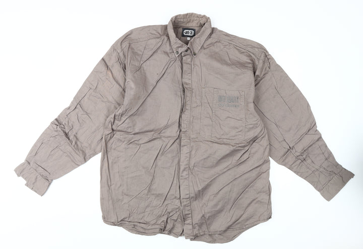 An-X Men's Beige M Classic Long Sleeve Formal Shirt