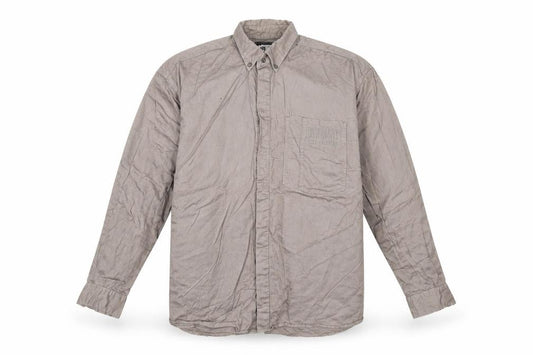Front view of An-X Men's Beige M Classic Long Sleeve Formal Shirt