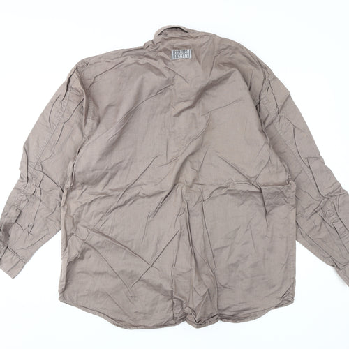 An-X Men's Beige M Classic Long Sleeve Formal Shirt