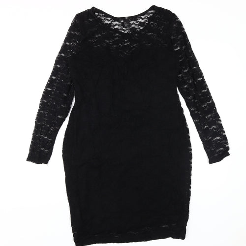 H&M Women's Black Lace Sheath Dress L