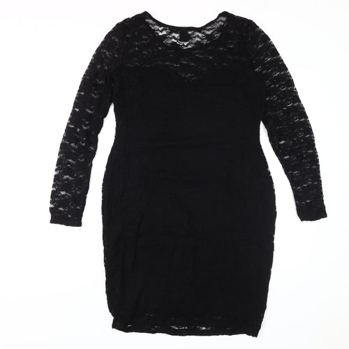 H&M Women's Black Lace Sheath Dress L