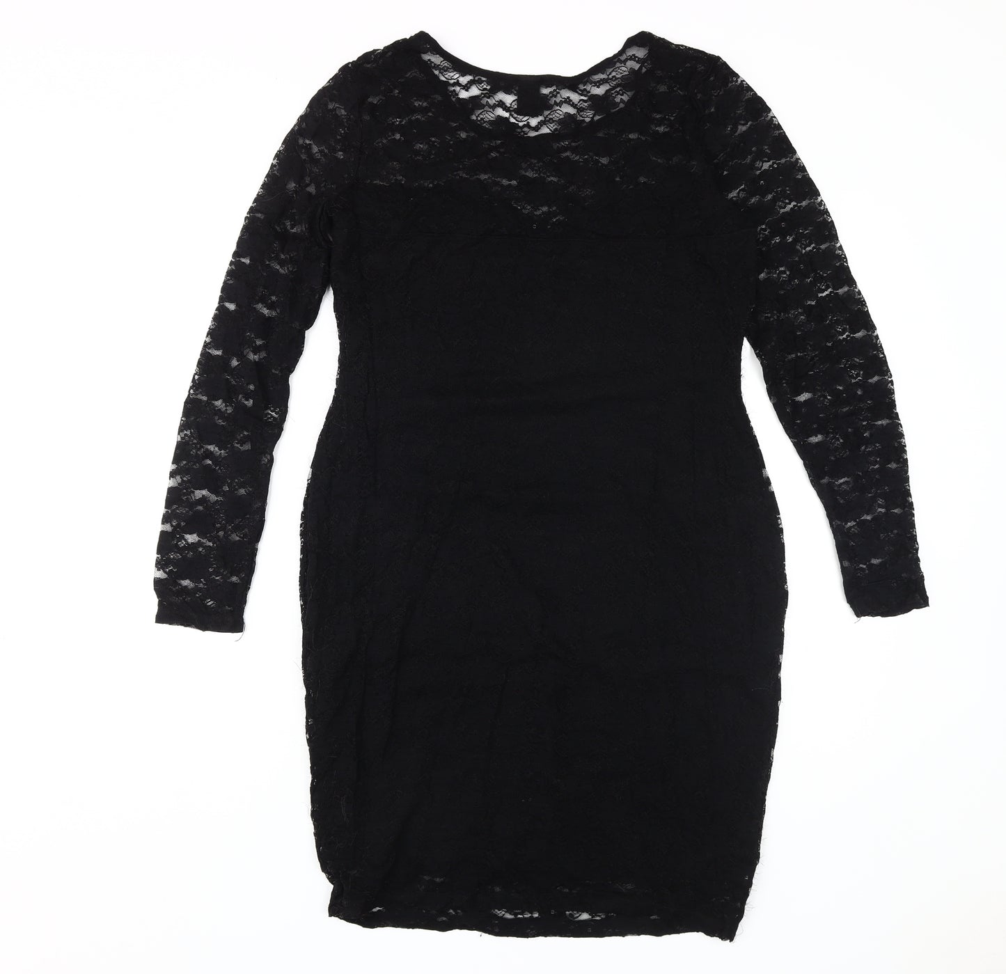 H&M Women's Black Lace Sheath Dress L