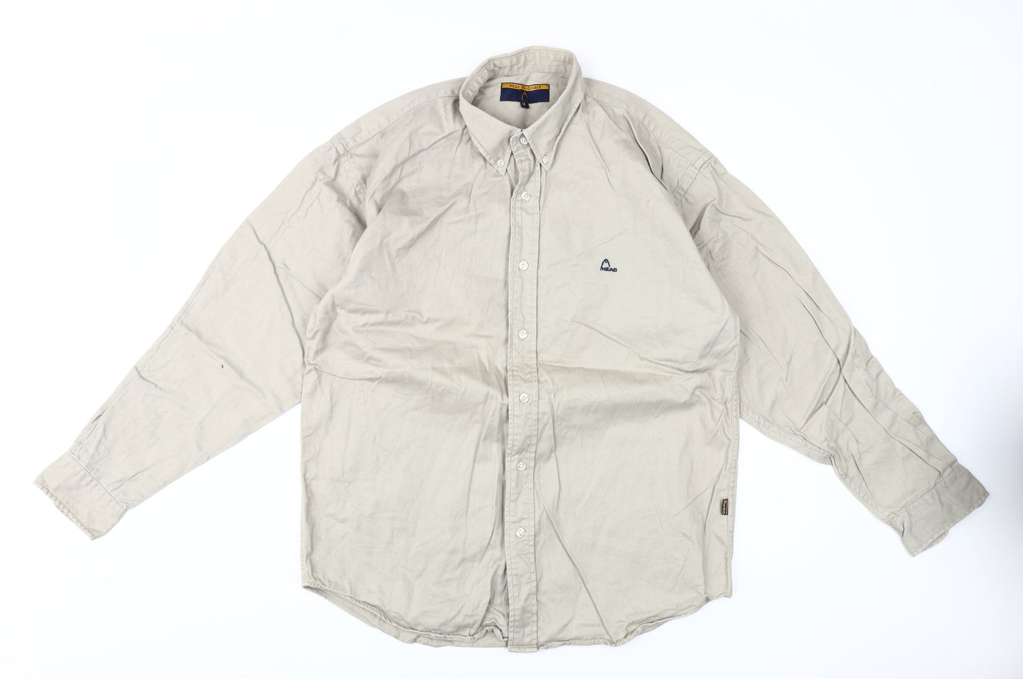 Head Originals Men's Beige Medium Button-Up Shirt