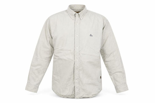 Front view of Head Originals Men's Beige Medium Button-Up Shirt