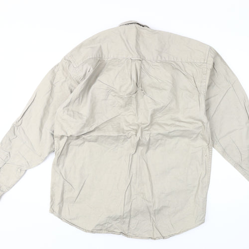 Head Originals Men's Beige Medium Button-Up Shirt