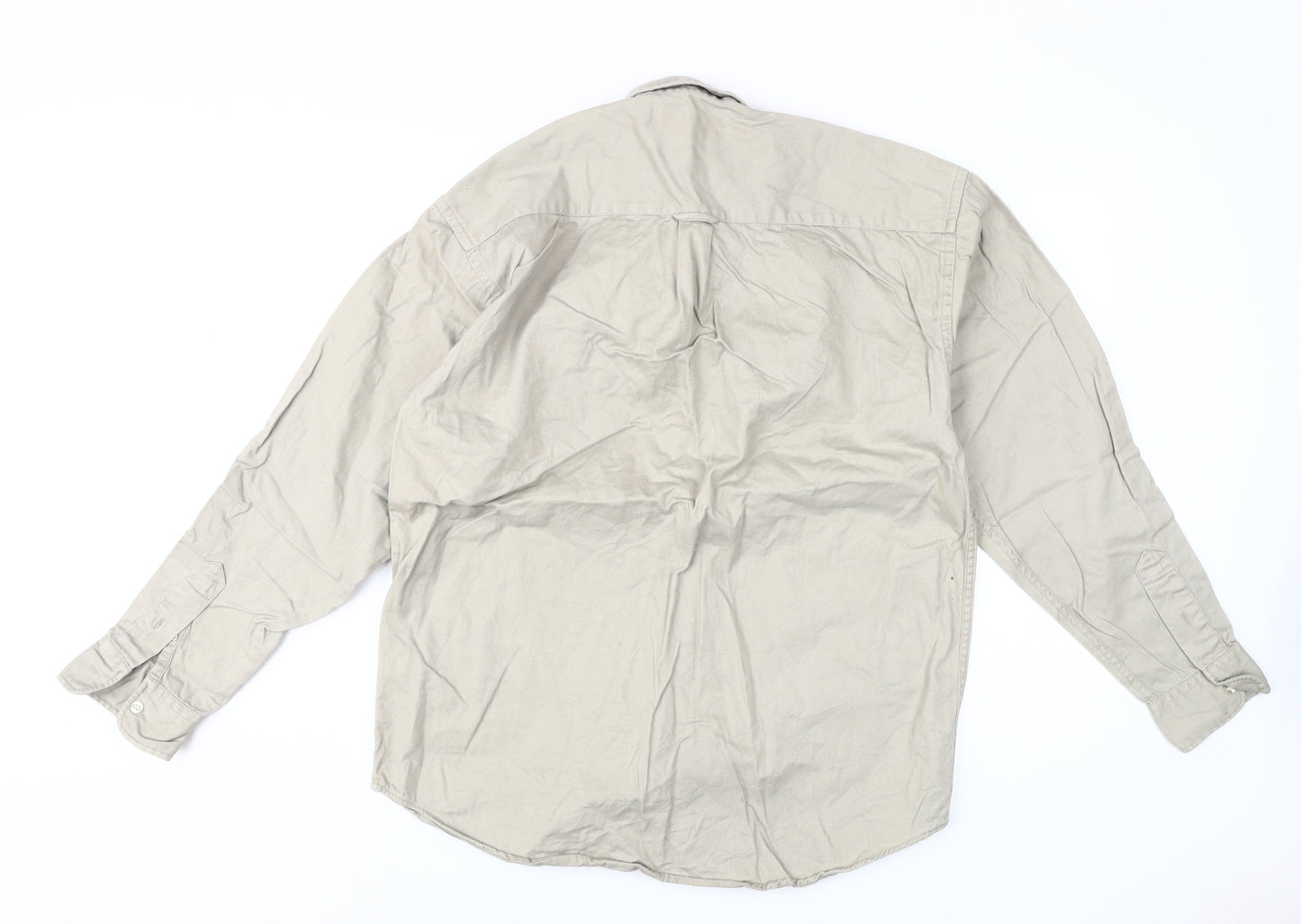 Head Originals Men's Beige Medium Button-Up Shirt
