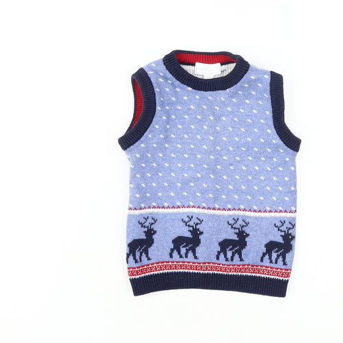 The White Company Boys Blue Animal Vest 2-3 Years