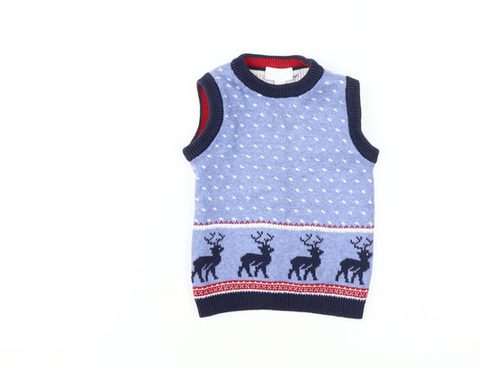 The White Company Boys Blue Animal Vest 2-3 Years