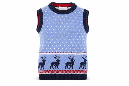 The White Company Boys Blue Animal Vest 2-3 Years