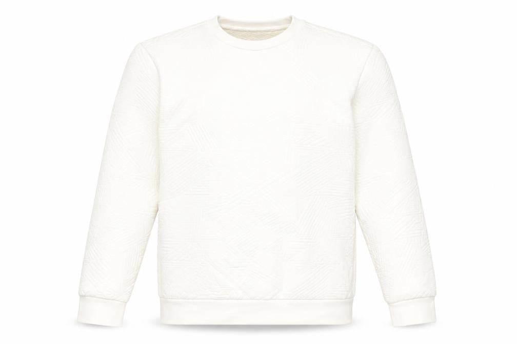 Front view of Zara Men's Ivory Pullover Sweatshirt, Medium