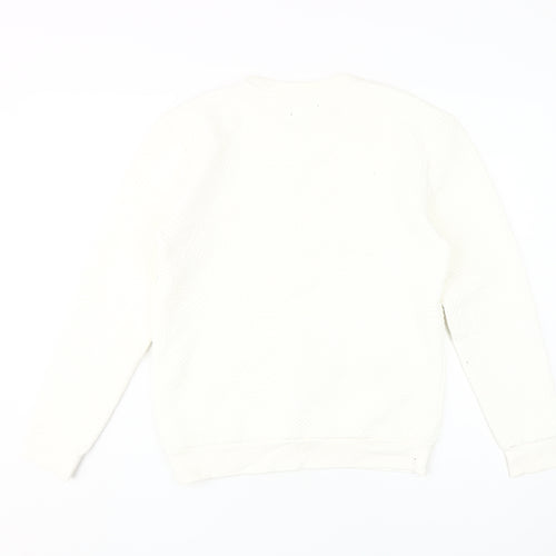 Zara Men's Ivory Pullover Sweatshirt, Medium