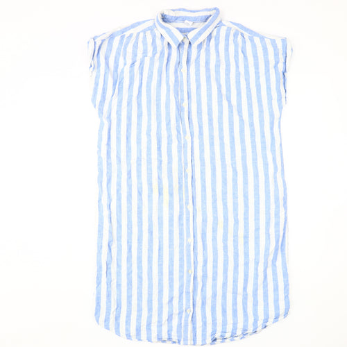 Old Navy Women's Blue Striped Shirt Dress L