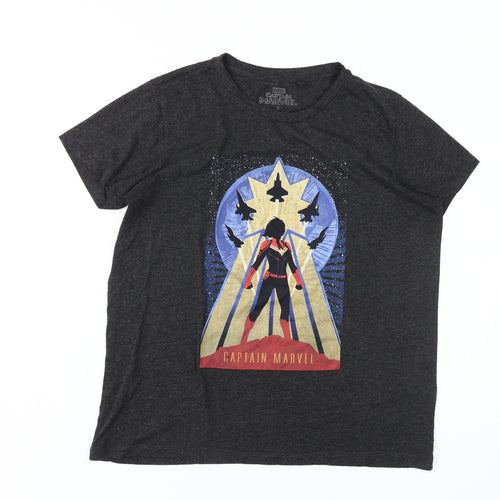 Marvel Captain Marvel Black T-Shirt, Unisex, Size S