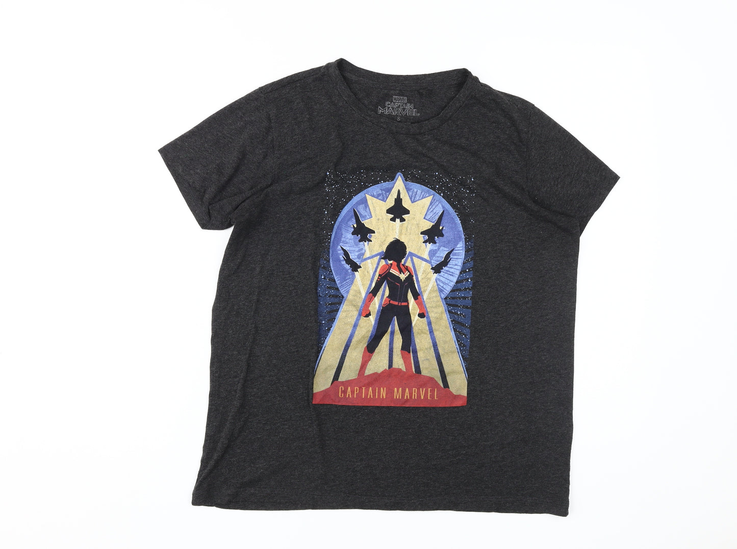 Marvel Captain Marvel Black T-Shirt, Unisex, Size S