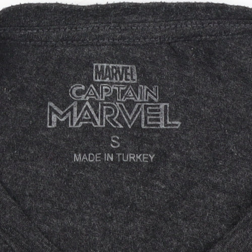 Marvel Captain Marvel Black T-Shirt, Unisex, Size S