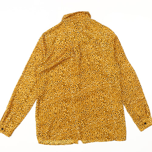 New Look Women's Orange Animal Print Button-Up Shirt