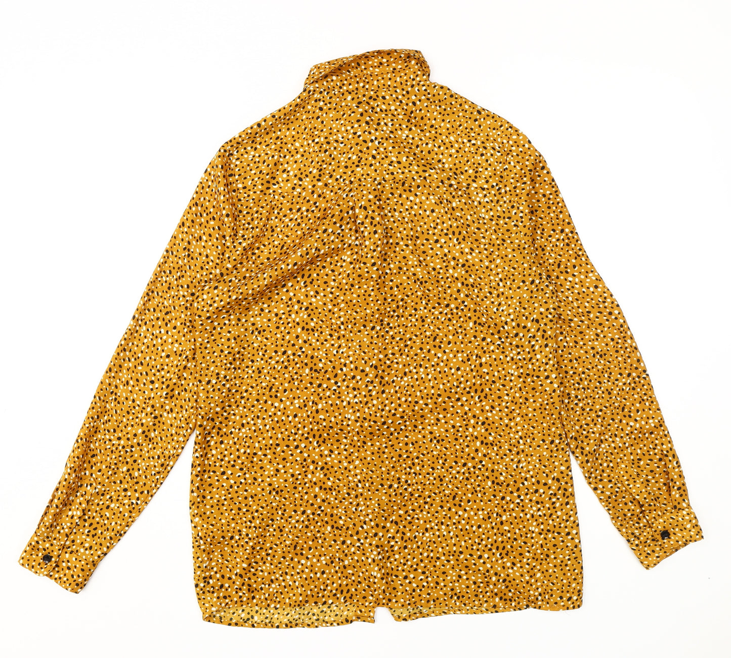 New Look Women's Orange Animal Print Button-Up Shirt