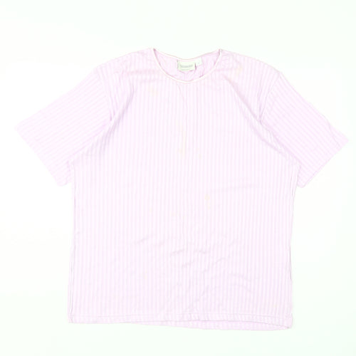 Canda Men's Pink Striped T-Shirt L