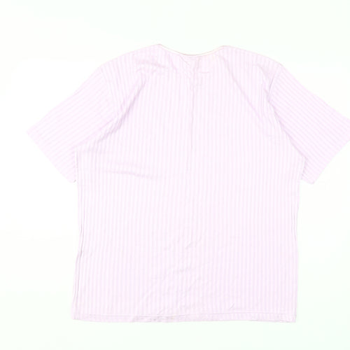 Canda Men's Pink Striped T-Shirt L