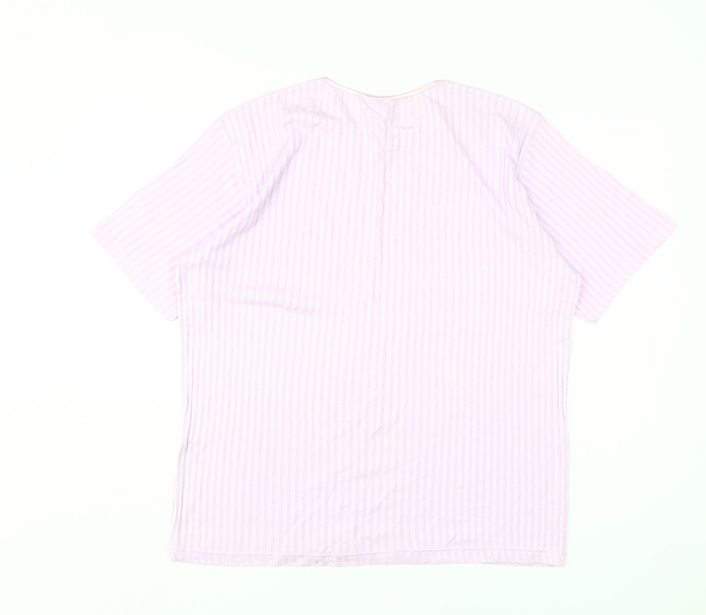 Canda Men's Pink Striped T-Shirt L