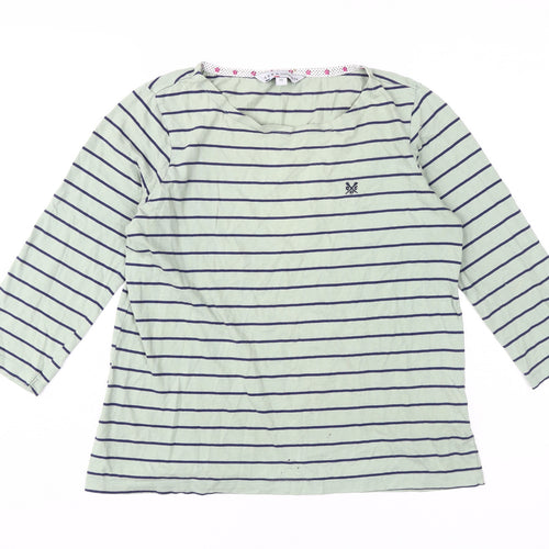 Crew Clothing Co. Women's Blue Striped T-Shirt, Size 12