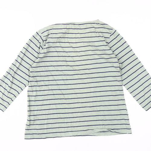 Crew Clothing Co. Women's Blue Striped T-Shirt, Size 12