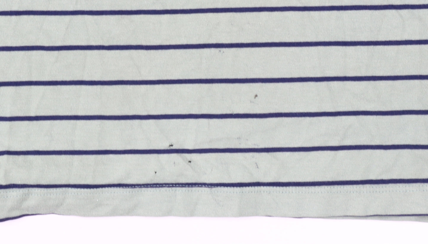 Crew Clothing Co. Women's Blue Striped T-Shirt, Size 12
