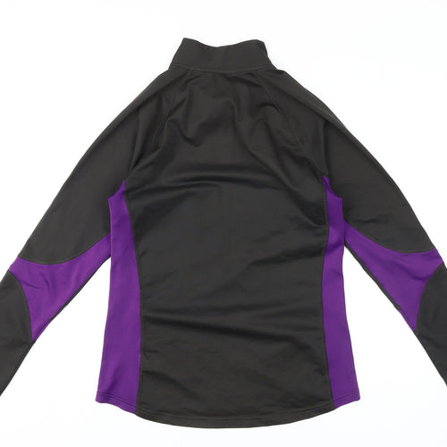 Wedze Women's Black/Purple 1/4 Zip Ski Pullover, Size 12