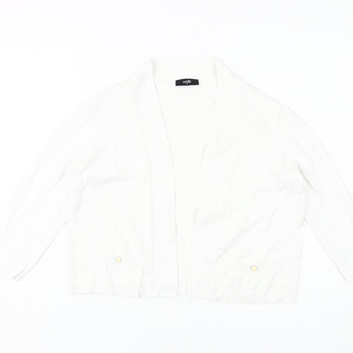 Wallis Womens White Cardigan, Size M, Long Sleeve