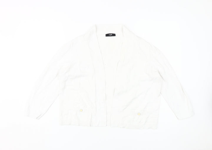Wallis Womens White Cardigan, Size M, Long Sleeve