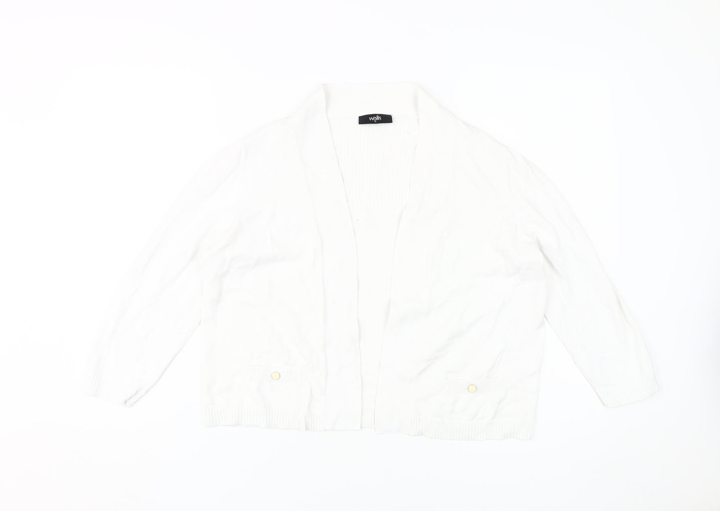 Wallis Womens White Cardigan, Size M, Long Sleeve