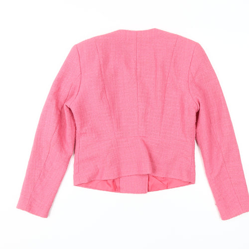 H&M Women's Pink Biker Jacket, Size 12, Casual Style