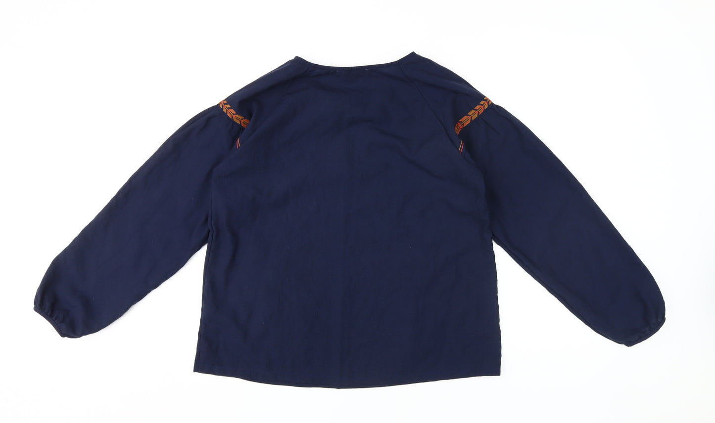 Grace & Mila Women's Blue Embroidered Blouse, Size S, Casual Elegance