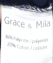 Grace & Mila Women's Blue Embroidered Blouse, Size S, Casual Elegance