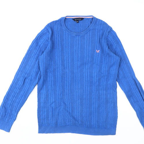 Crew Clothing Women Blue Cotton Pullover Jumper Size 14