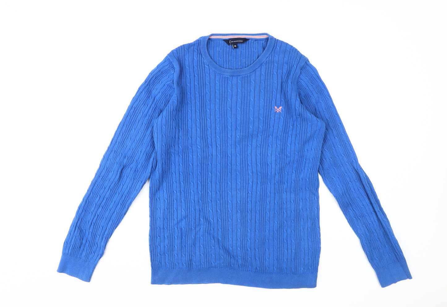 Crew Clothing Women Blue Cotton Pullover Jumper Size 14