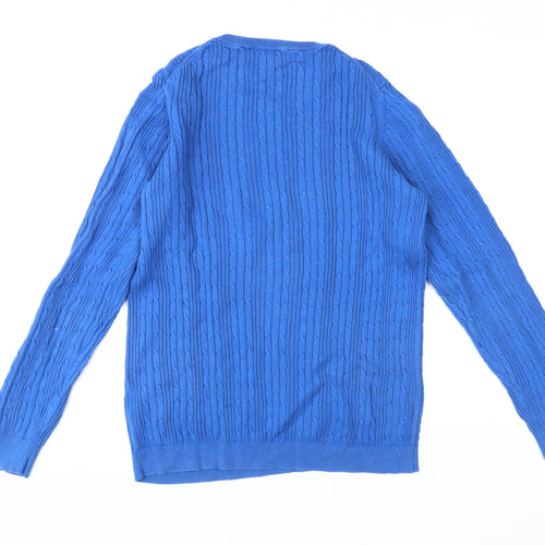 Crew Clothing Women Blue Cotton Pullover Jumper Size 14