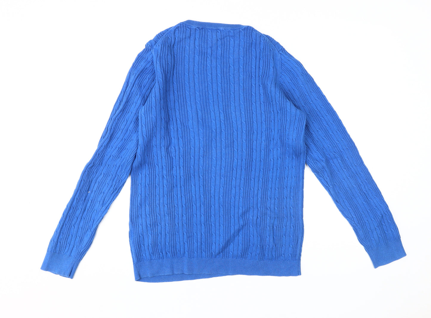 Crew Clothing Women Blue Cotton Pullover Jumper Size 14