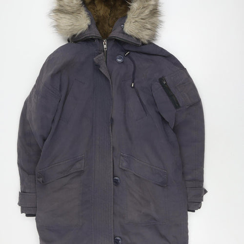 ASOS Men’s Black Parka Jacket, Size 38, Winter-Ready