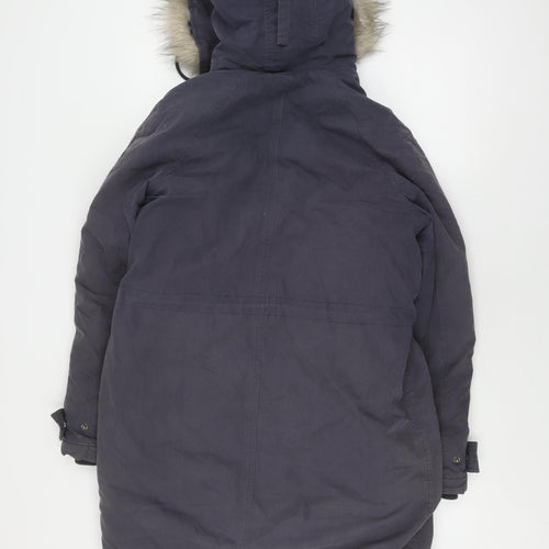 ASOS Men’s Black Parka Jacket, Size 38, Winter-Ready