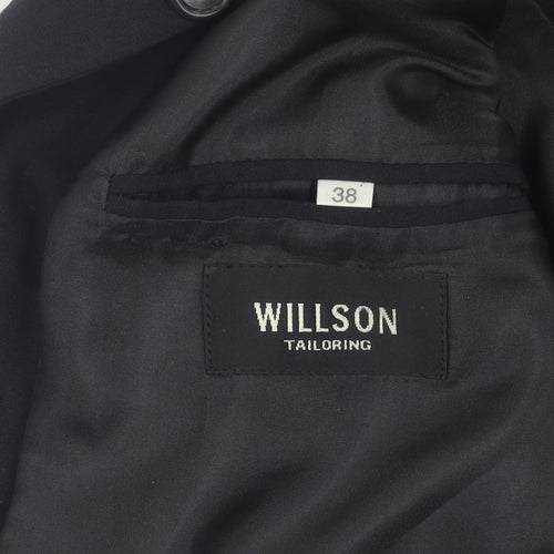 Willson Men's Black Blazer 38 Single-Breasted Formal