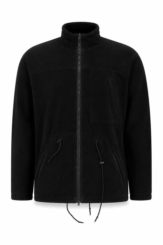 380 Climate Men's Black Hooded Mid-Length Jacket with Zip Size XL