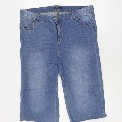 Evans Women's Blue Cropped Denim Jeans Size 22