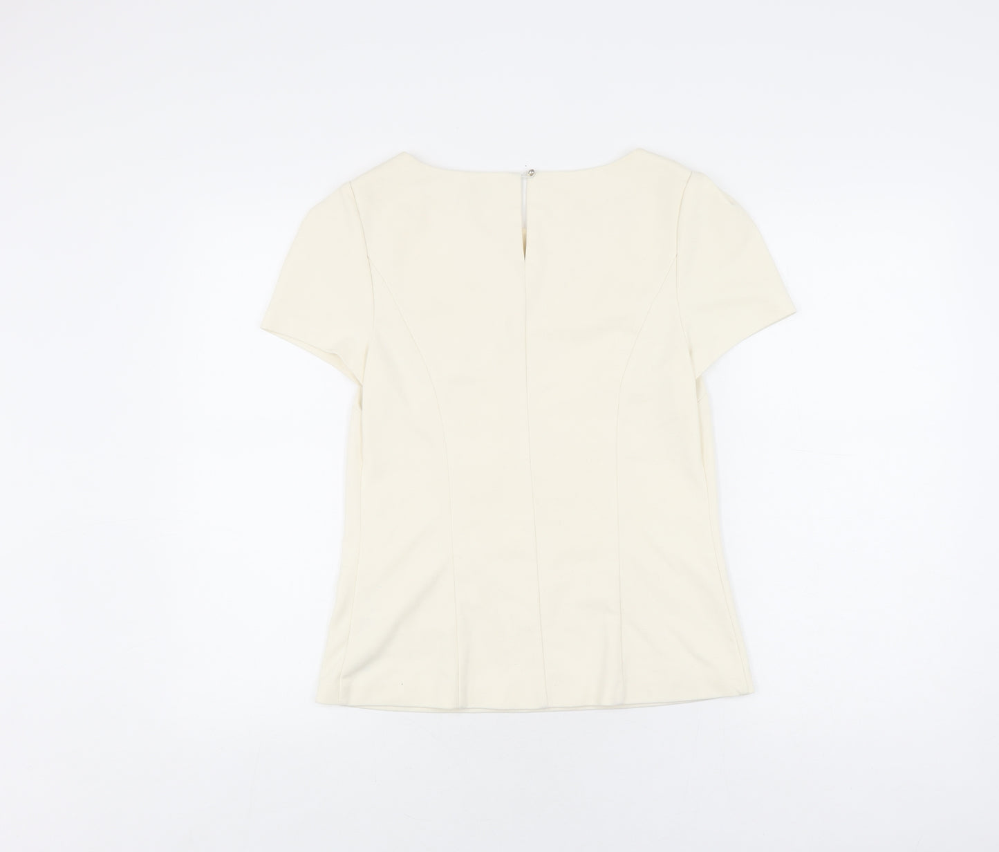 Oasis Women’s Ivory Blouse, Size 10, Short Sleeve