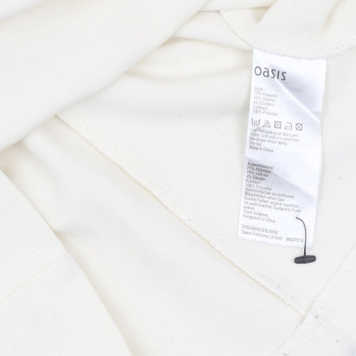 Oasis Women’s Ivory Blouse, Size 10, Short Sleeve